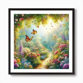 Butterfly Garden Art Print