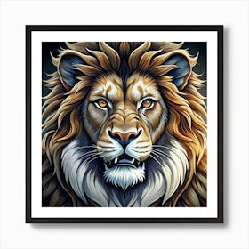 Portrait Of A Majestic Lion Art Print