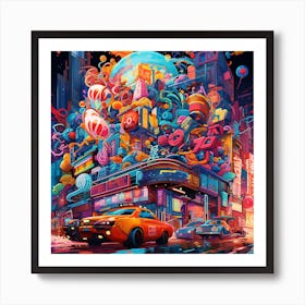 Psychedelic City Art Print