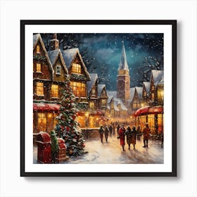 Christmas In The Old Town Art Print