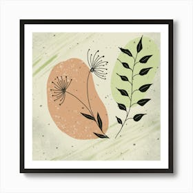 Flora Floral Flower Nature Plant Doodle Art Print