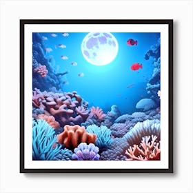 Coral Reef Background 1 Art Print