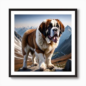 St Bernard Dog 73 Art Print