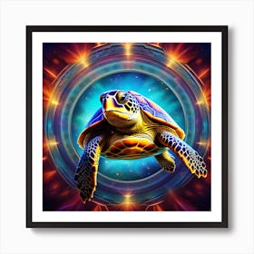 Turtle In Space Art Print