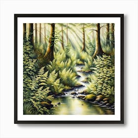 Stream In The Forest 6 Art Print