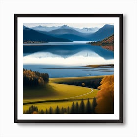 Autumn Lake In Scotland Art Print