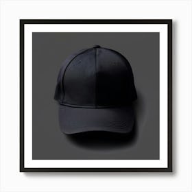 Black Baseball Cap Art Print