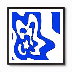 Abstract Blue And White Art Print