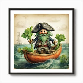 Pirate In A Boat 3 Art Print