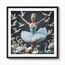 Barbie Inspired Swan Ballet Art Print