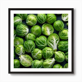 Frame Created From Brussels Sprouts On Edges And Nothing In Middle Miki Asai Macro Photography Clo (9) Art Print