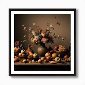 Fruit And Flowers Art Print