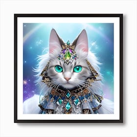 White Cat With Blue Eyes 1 Art Print