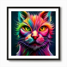 Colorful Cat 5 Art Print