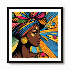 Abena African Woman In Turban Art Print