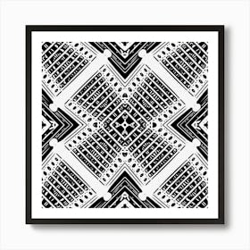 Black And White Modern Texture Seamless Print Fabric Pattern Art Print