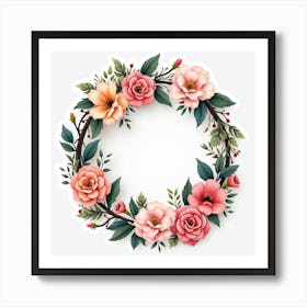 Floral Wreath 11 Art Print