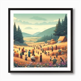 Village In The Countryside 1 Art Print