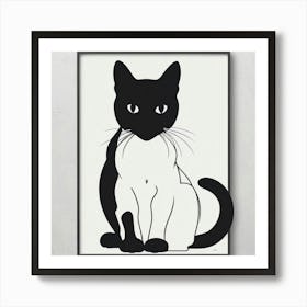 Black And White Cat Art Print