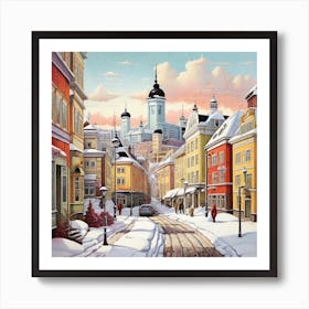 City In Winter Art Print