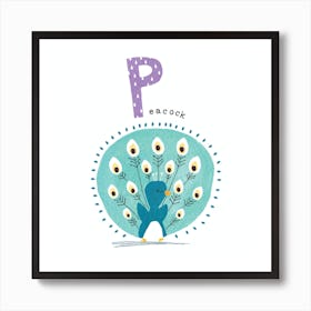 P is for Peacock Art Print