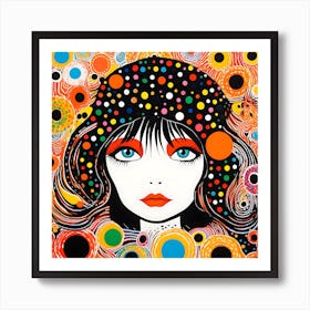 Colorful Yayoi Kusama Inspired Woman Print Design Art Print
