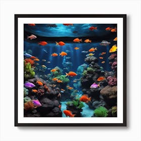 Colorful Fish In An Aquarium Art Print