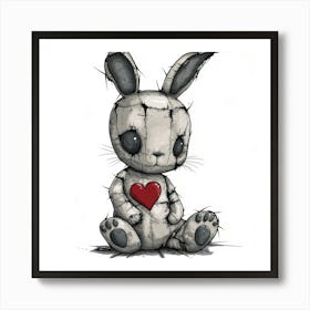 Bunny With Heart Art Print