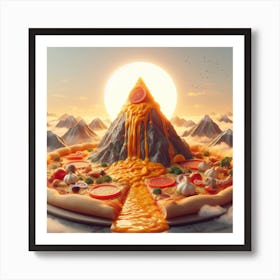 Mountain of pizza Art Print