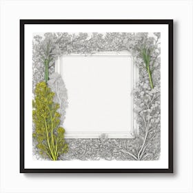 Frame Created From Fennel On Edges And Nothing In Middle Ultra Hd Realistic Vivid Colors Highly (4) Art Print