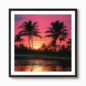 Sunset At The Beach 1 Art Print