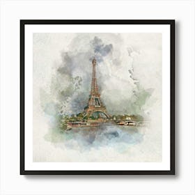 Watercolor Of The Eiffel Tower Art Print