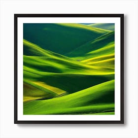 Green Rolling Hills Art Print