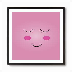 Pink Smiley Face Art Print