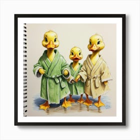 Ducks In Bathrobes 2 Art Print