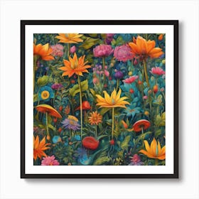 Flowers In The Garden 2 Art Print