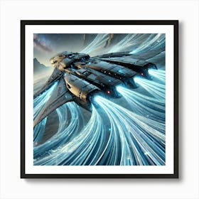 A High Tech Sci Fi Scene Showing The Nautilus Stea Art Print