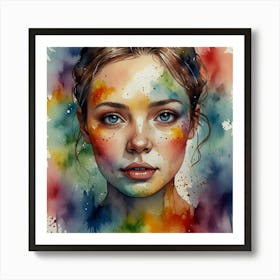 Watercolor Of A Girl 45 Art Print