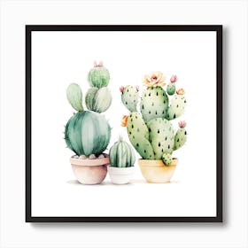 Prickly Little Cacti Art Print