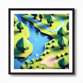 Low Poly Landscape 9 Poster