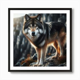 A mountain Wolf Art Print