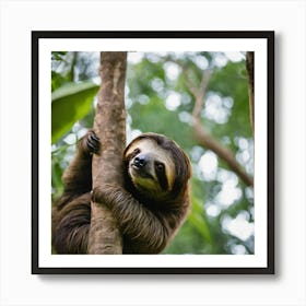 Sloth In The Tree 1 Art Print