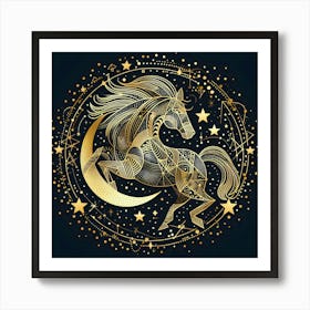 Zodiac Horse 1 Art Print