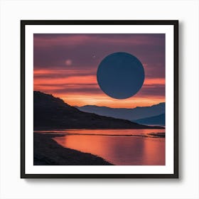 Sunset Over The Lake Art Print