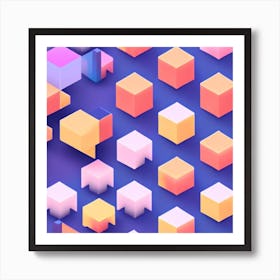 3d Cubes Art Print