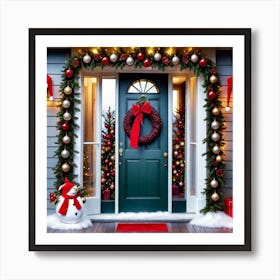 Christmas Decoration On Home Door (21) 1 Art Print