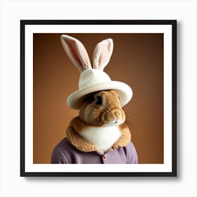 Rabbit In Hat Art Print