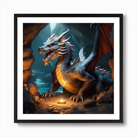 Dragon In Cave 2 Art Print