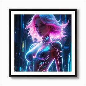 Cyber Girl Art Print