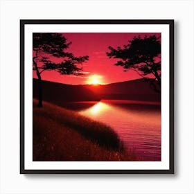 Sunset By The Lake 70 Art Print